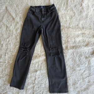 Hollister Black Ultra High-Rise Dad Jeans 4L Long W27 Baggy 90s
